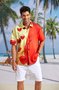 S t Enamorado's día Corazón Pecho Bolsillo Manga Corta Camisa