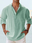 Algodón Lino Liso Color Casual Manga Larga Camisa