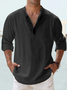 Algodón Lino Liso Color Casual Manga Larga Camisa