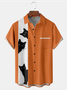 De Hombres Víspera De Todos Los Santos Elementos Gato Gráfico Estampado Manga Corta Camisa