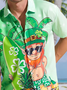 S t. Patrick's día Playa Pecho Bolsillo Manga Corta hawaiano Camisa