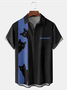 De Hombres Víspera De Todos Los Santos Elementos Gato Gráfico Estampado Manga Corta Camisa