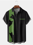 De Hombres Víspera De Todos Los Santos Elementos Gato Gráfico Estampado Manga Corta Camisa