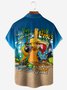 loro Pecho Bolsillo Manga Corta hawaiano Camisa