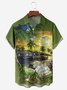 loro Pecho Bolsillo Manga Corta hawaiano Camisa