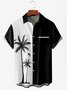 Árbol de coco Pecho Bolsillo Manga Corta hawaiano Camisa