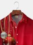 Navidad Decorado Pecho Bolsillo Manga Corta Casual Camisa