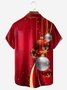 Navidad Decorado Pecho Bolsillo Manga Corta Casual Camisa