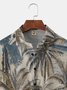 De Hombre Hawaiano Estampado Solapa Pecho Bolsillo Manga Corta Miedoso Camisas Aloha