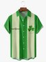S t. Patrick's día Trébol Pecho Bolsillo Manga Corta Bolos Camisa