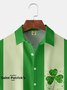 S t. Patrick's día Trébol Pecho Bolsillo Manga Corta Bolos Camisa
