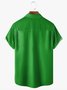 S t. Patrick's día Trébol Pecho Bolsillo Manga Corta Bolos Camisa