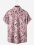 Dibujos animados Flamenco Pecho Bolsillo Manga Corta Casual Camisa