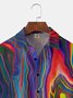 de hombres Casual Gradiente Estampado Frente Botón Suave Respirable Pecho Bolsillo Casual hawaiano Camisa
