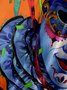 Mardi Gras Pecho Bolsillo Manga Corta Casual Camisa