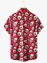 Craneo Pecho Bolsillo Manga Corta hawaiano Camisa