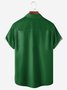 S t. Patrick's día Trébol Pecho Bolsillo Manga Corta Bolos Camisa