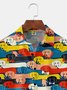 Perro Fiesta Pecho Bolsillo Manga Corta Casual Camisa