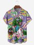 dinosaurio Pascua de Resurrección Huevo Pecho Bolsillo Manga Corta Camisa