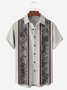 Geometría Pecho Bolsillo Manga Corta Bolos Camisa