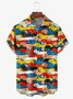 Perro Fiesta Pecho Bolsillo Manga Corta Casual Camisa