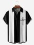 Camisa De Hombre Crucifijo Estampado Casual Respirable Manga Corta Hawaiano