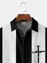 Camisa De Hombre Crucifijo Estampado Casual Respirable Manga Corta Hawaiano