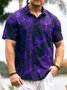 de hombres Flama Estampado Moda hawaiano Solapa Manga Corta Camisa