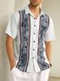 Geometría Pecho Bolsillo Manga Corta Bolos Camisa
