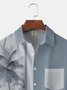 De Hombres Árbol Casual Respirable Manga Corta Hawaiano Camisa