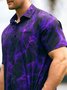 de hombres Flama Estampado Moda hawaiano Solapa Manga Corta Camisa