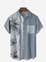 De Hombres Árbol Casual Respirable Manga Corta Hawaiano Camisa