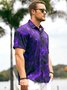 de hombres Flama Estampado Moda hawaiano Solapa Manga Corta Camisa