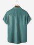 Gradiente Árbol de coco Pecho Bolsillo Manga Corta Camisa