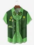 S t. Patrick's día Pecho Bolsillo Manga Corta Casual Camisa