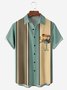 Animal Pecho Bolsillo Manga Corta Bolos Camisa