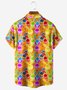 Dibujos animados Pascua de Resurrección Huevo Pecho Bolsillo Manga Corta Casual Camisa