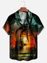 Árbol de coco Pecho Bolsillo Manga Corta hawaiano Camisa