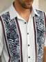 Geometría Pecho Bolsillo Manga Corta Bolos Camisa