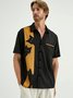 De Hombres Víspera De Todos Los Santos Elementos Gato Gráfico Estampado Manga Corta Camisa
