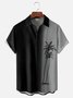 De Hombres Gradiente Árbol Estampado Casual Respirable Hawaiano Manga Corta Camisa