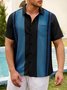 De Hombre Ombre Estampado Frente Botones Suave Respirable Pecho Bolsillo Casual Camisas De Bolos