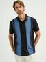 De Hombre Ombre Estampado Frente Botones Suave Respirable Pecho Bolsillo Casual Camisas De Bolos