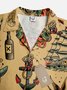 de Hombre hawaiano Navegación Estampado Acampar Cuello Flojo Manga Corta Miedoso Camisas Hawaianas