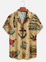 de Hombre hawaiano Navegación Estampado Acampar Cuello Flojo Manga Corta Miedoso Camisas Hawaianas