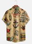 de Hombre hawaiano Navegación Estampado Acampar Cuello Flojo Manga Corta Miedoso Camisas Hawaianas