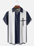 Camisa De Hombre Crucifijo Estampado Casual Respirable Manga Corta Hawaiano