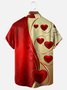 S t Enamorado's día Corazón Pecho Bolsillo Manga Corta Camisa