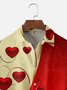 S t Enamorado's día Corazón Pecho Bolsillo Manga Corta Camisa