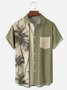 De Hombres Árbol Casual Respirable Manga Corta Hawaiano Camisa